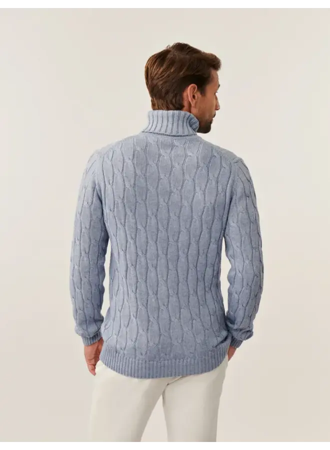 Cavallaro Pullover Zenio Roll Neck Light Blue Melange