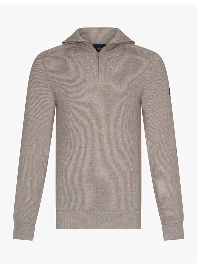 Cavallaro Pullover Corsico Half Zip Taupe Melange
