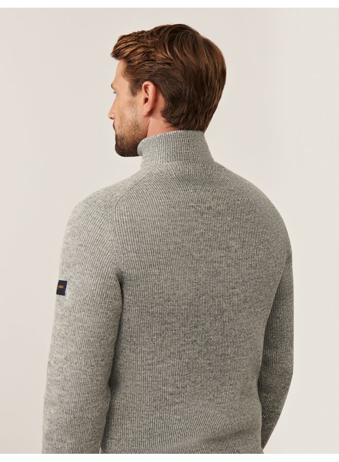 Cavallaro Pullover Corsico Half Zip Mid Grey Melange