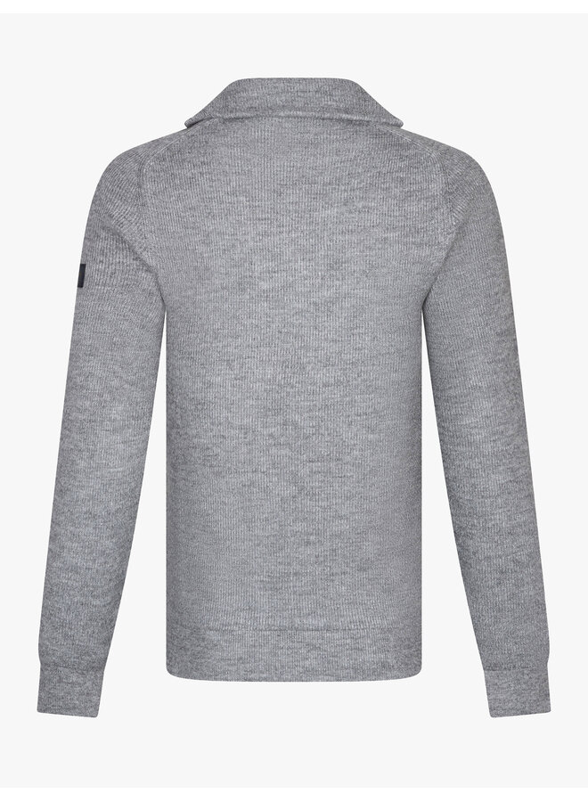 Cavallaro Pullover Corsico Half Zip Mid Grey Melange