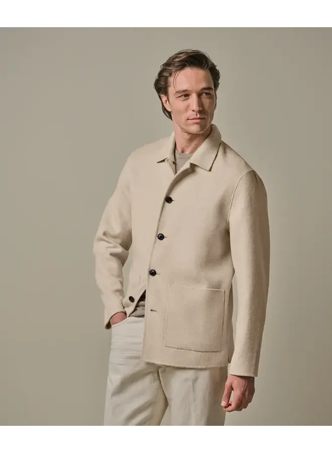Profuomo Overshirt Wool Button L. Sand