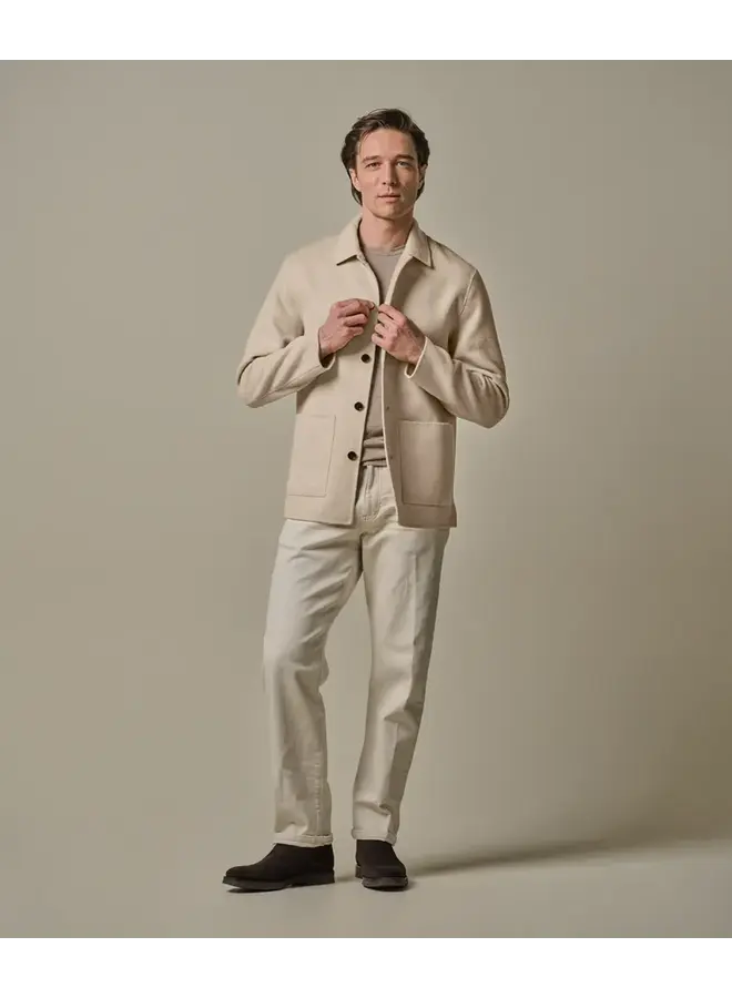 Profuomo Overshirt Wool Button L. Sand