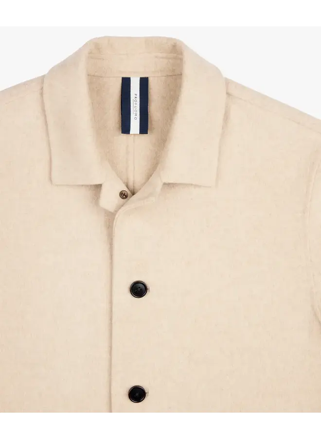 Profuomo Overshirt Wool Button L. Sand
