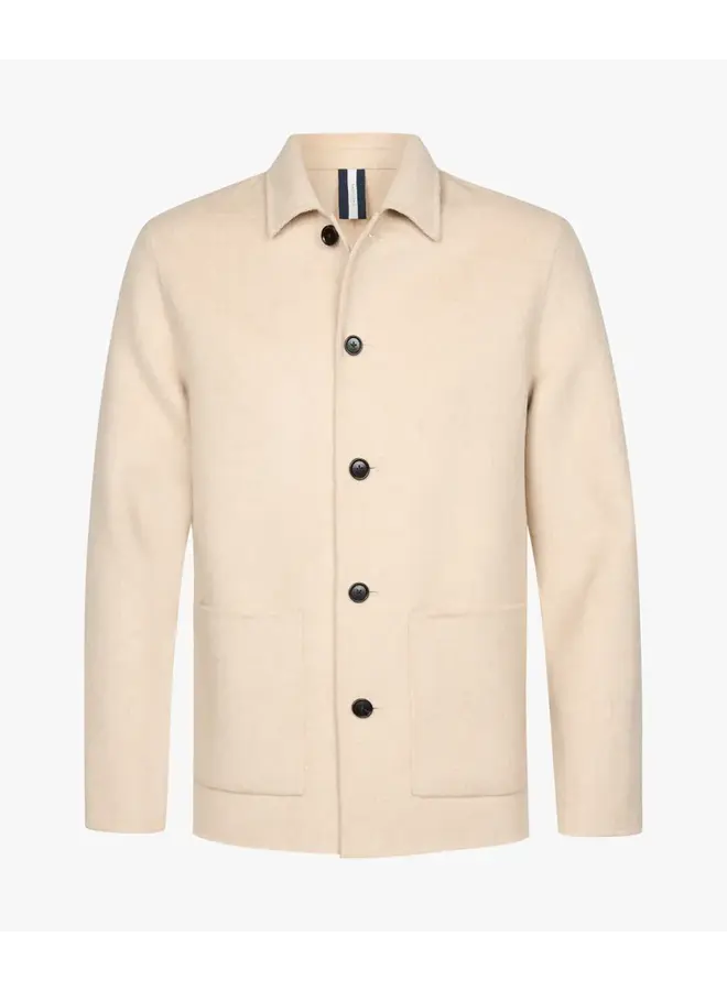 Profuomo Overshirt Wool Button L. Sand