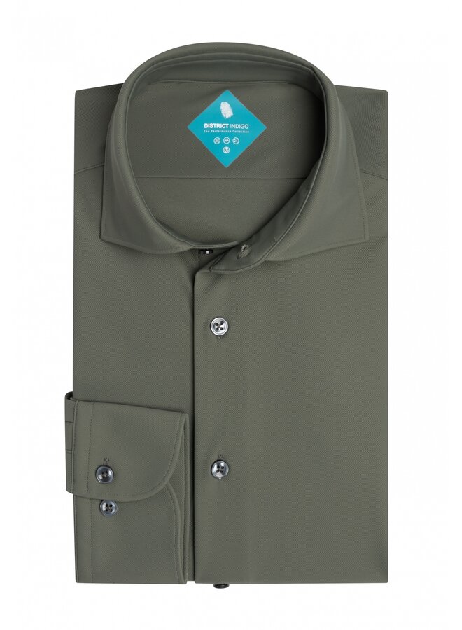 District Indigo Shirt Pique Performance Dark Green