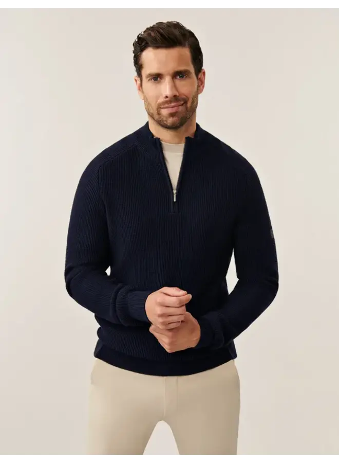Cavallaro Pullover Sagio Half Zip Dark Blue
