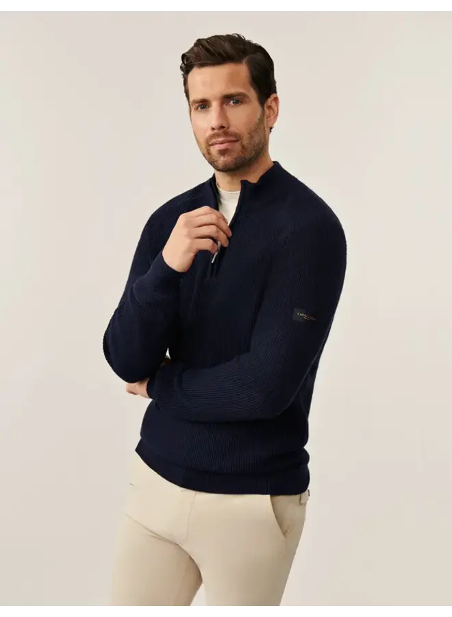 Cavallaro Pullover Sagio Half Zip Dark Blue