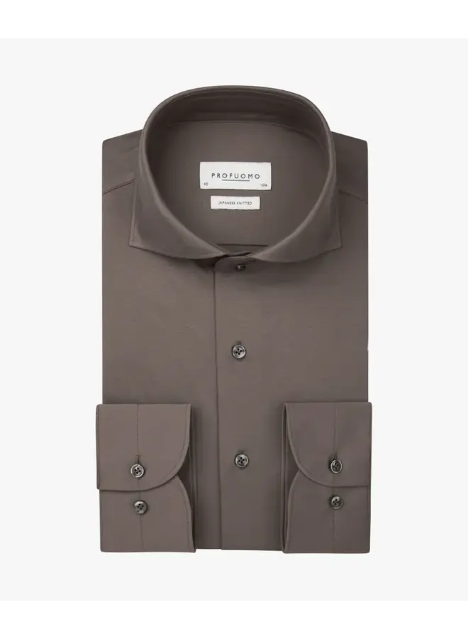 Profuomo Shirt Japanese Knitted   Rust