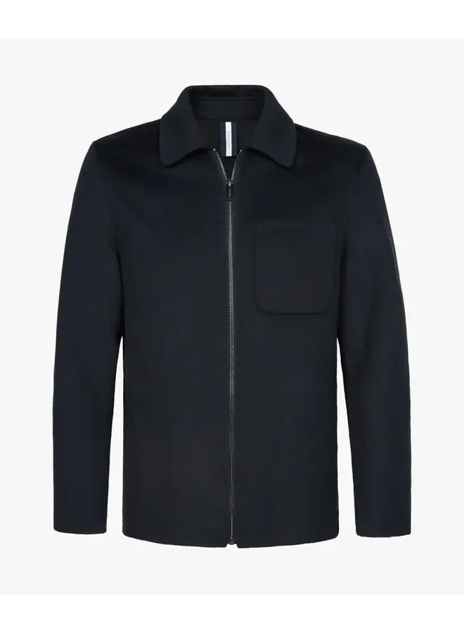 Profuomo Overshirt wol single layer Zip Overshirt Navy