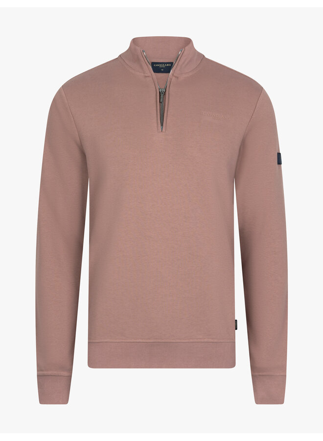 Cavallaro Sweat Diagono Half Zip Old Pink