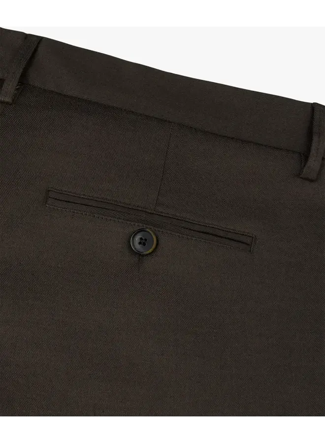 Profuomo Broek Chino Loose fit Linnen/cotton D. Brown