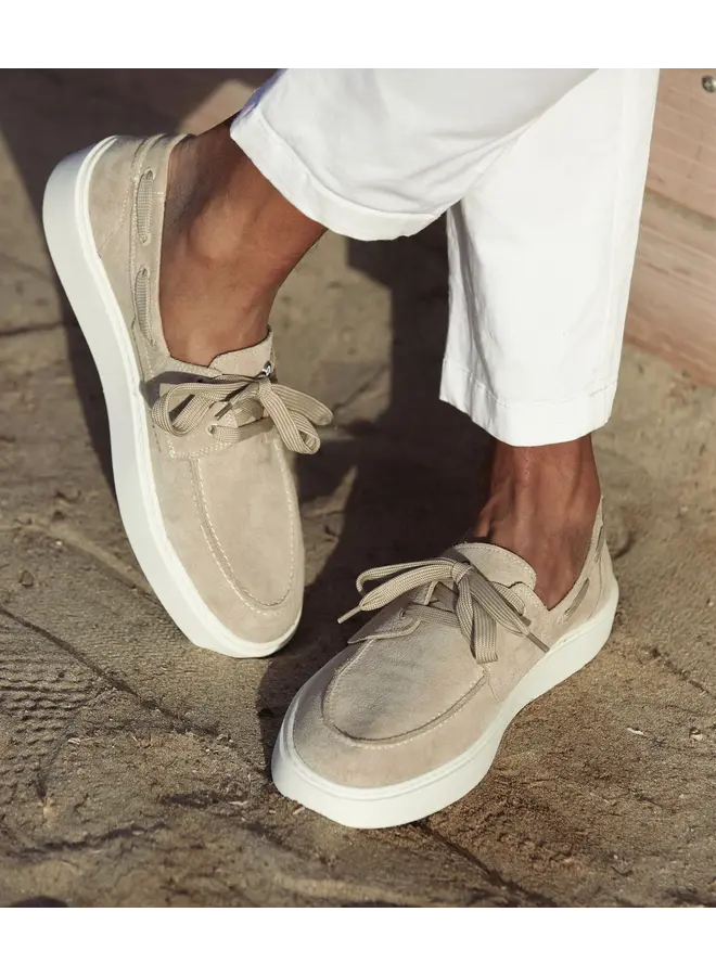 Blue Industry Bootschoen Marina Deck Velvety Suede Off-White/Beige