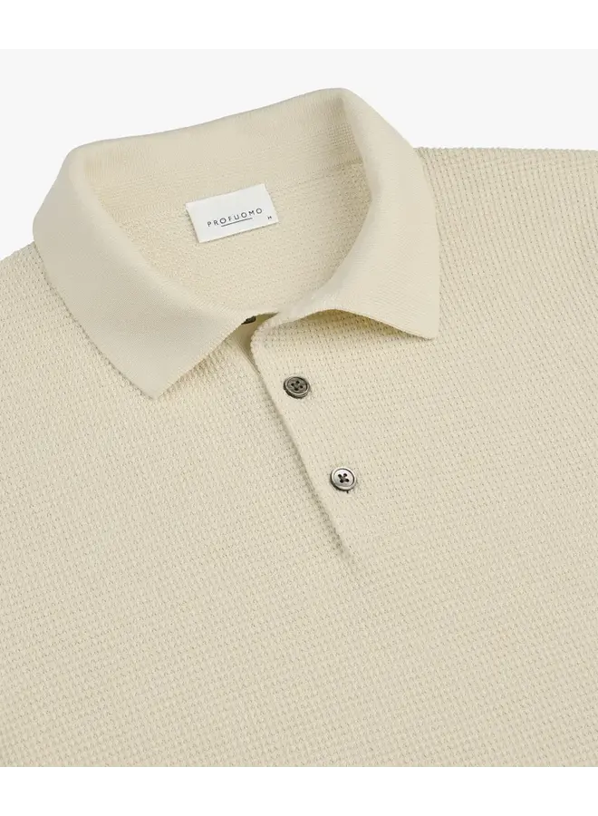 Profuomo Polo SS Wafel Off-White
