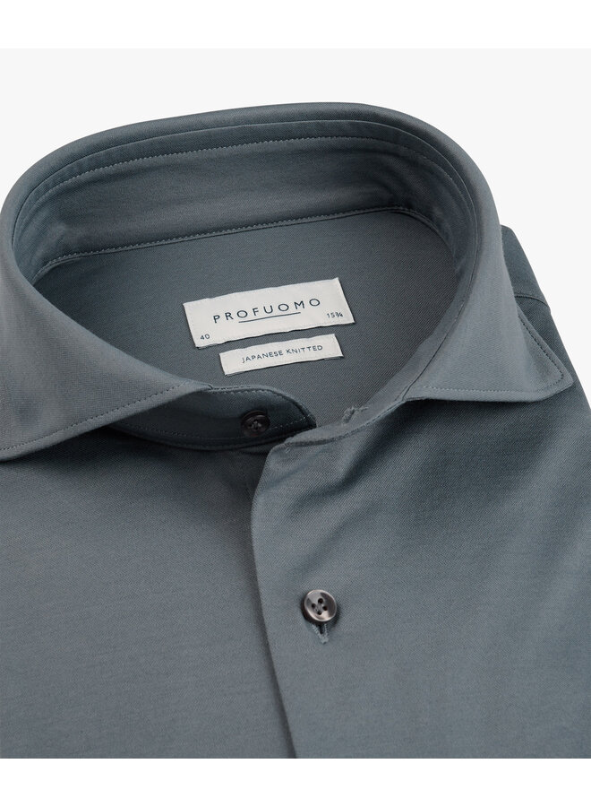 Profuomo Shirt Japanese Knitted Denim Blue