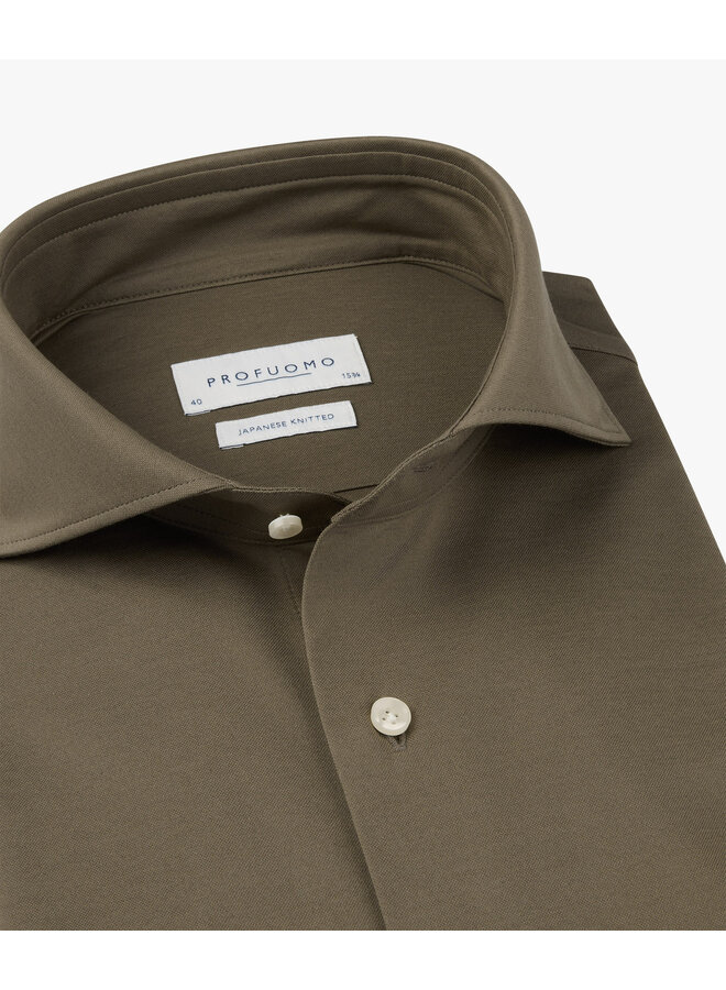 Profuomo Shirt Japanese Knitted L.Brown