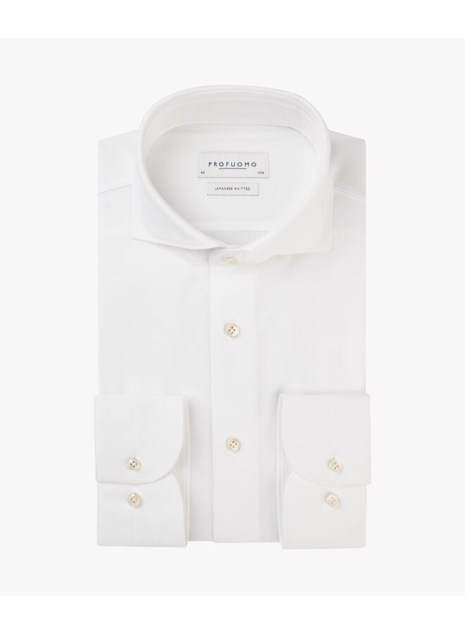 Profuomo Shirt Japanese knitted White