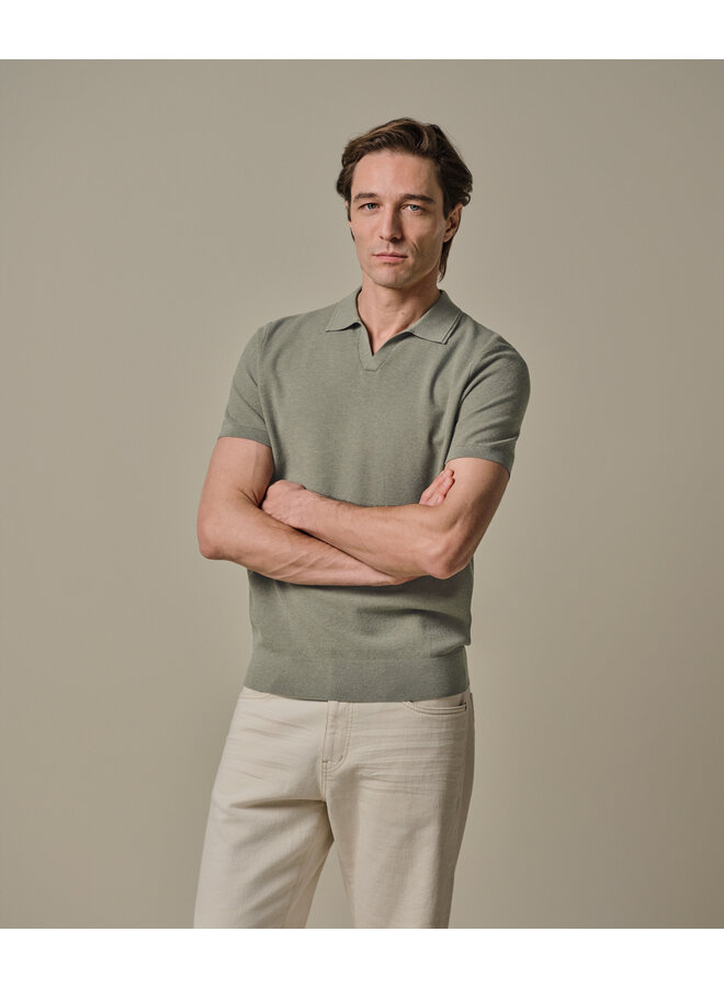 Profuomo Polo Open Collar Green