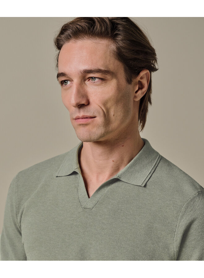 Profuomo Polo Open Collar Green