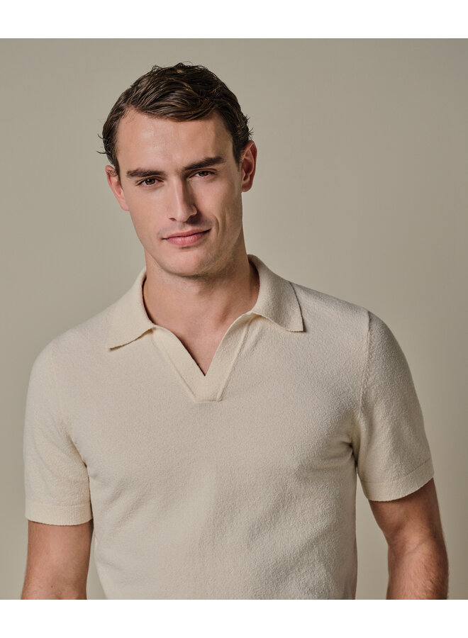 Profuomo Polo Open Collar Off-White
