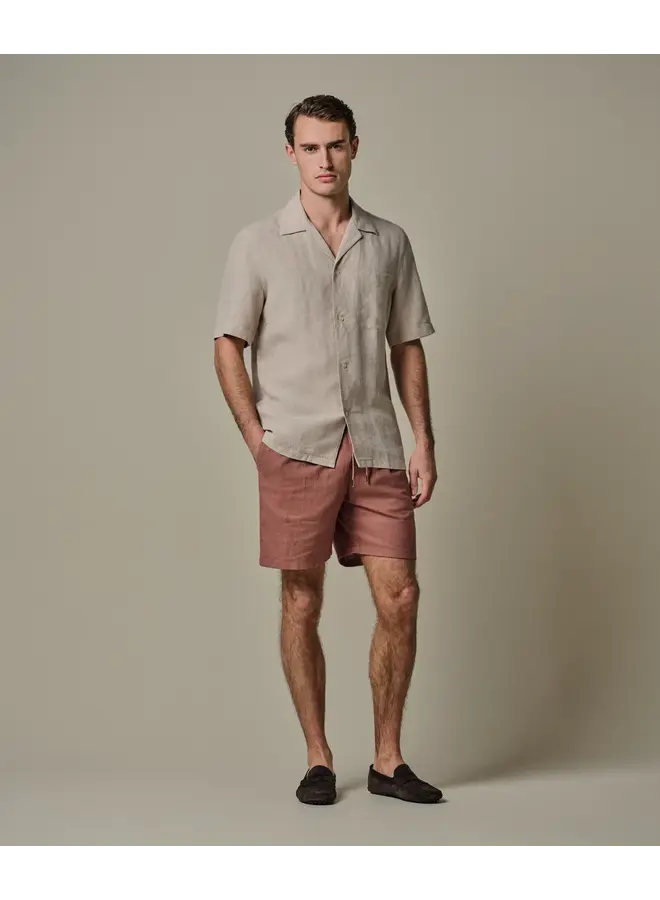 Profuomo Shirt Camp Linnen Beige