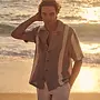 Profuomo Polo Crochet button Beige