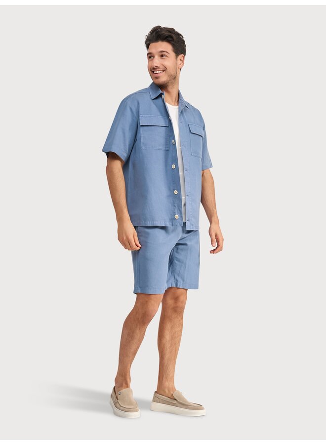 Blue Industry Overshirt Short Sleeve Blue