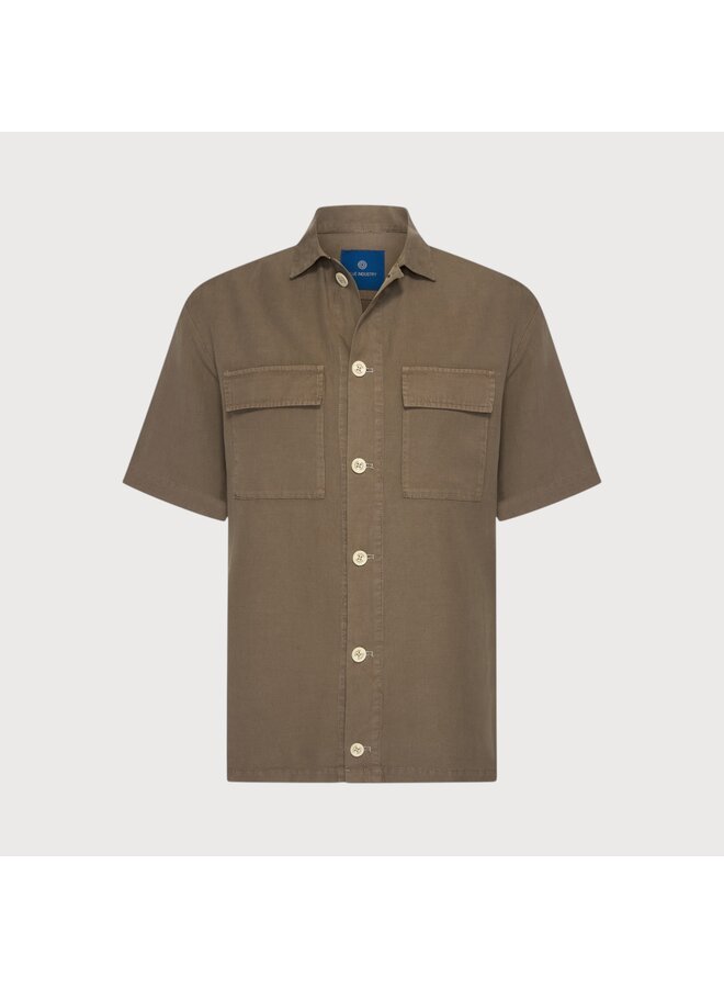 Blue Industry Overshirt Short Sleeve Brown