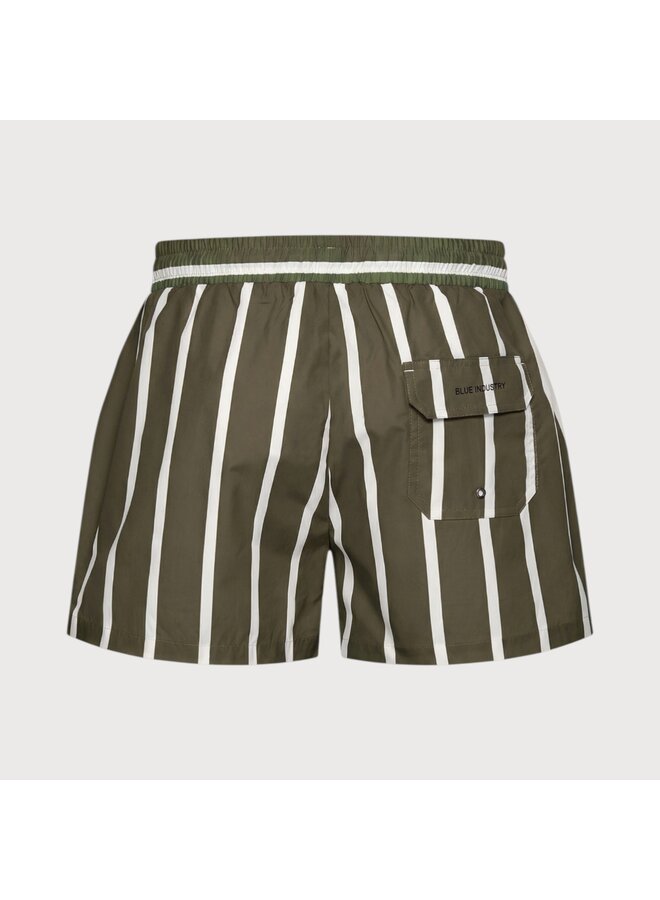Blue Industry Swimshort Stripe Brown