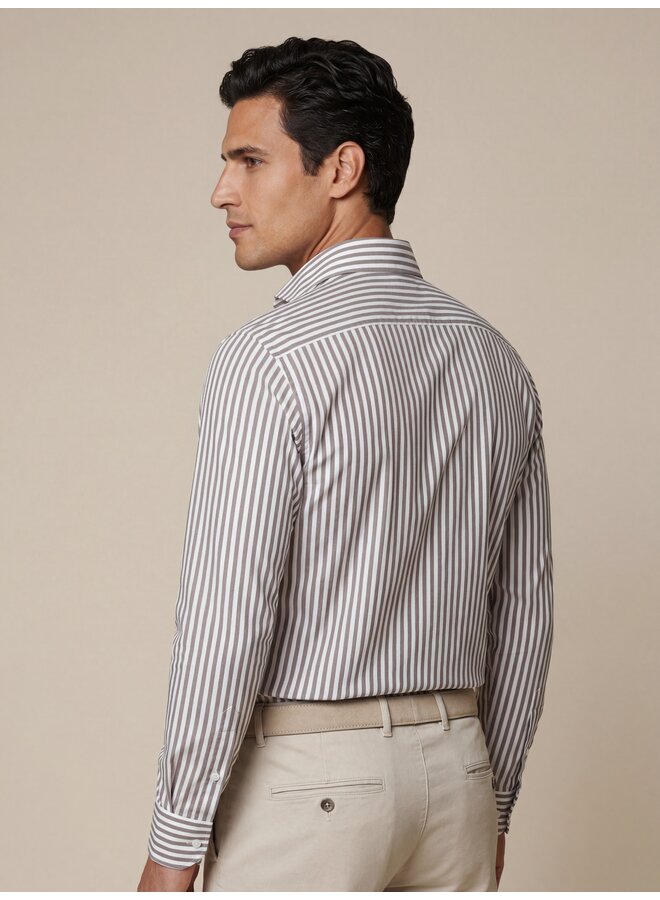 Cavallaro Shirt Compacto Stripe Dark Brown/White