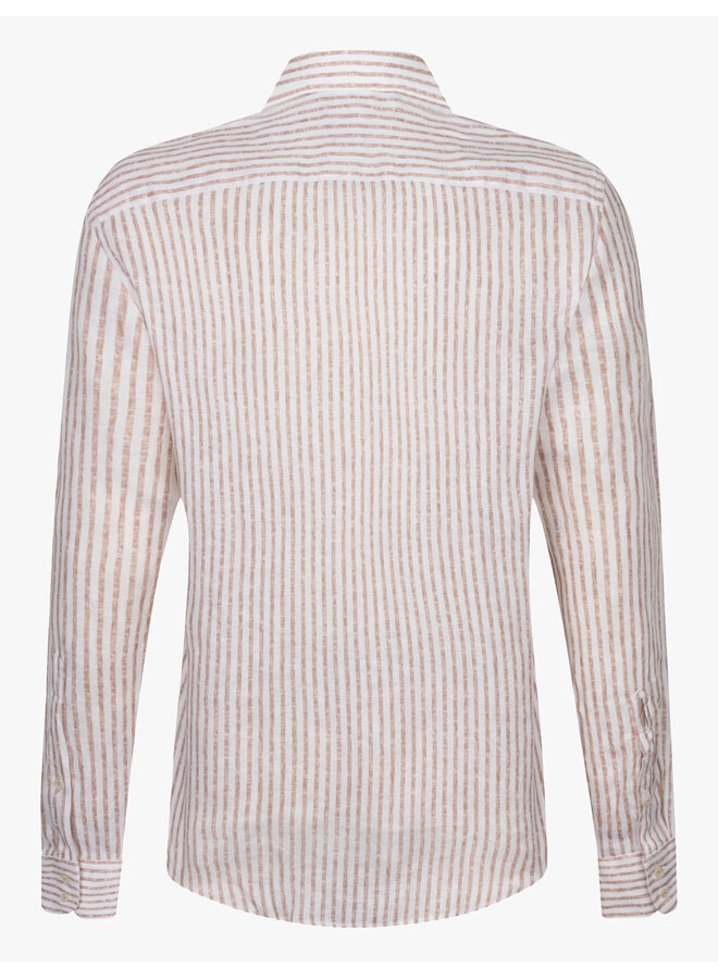 Cavallaro Shirt Tarente Linnen stripe Old Pink/White
