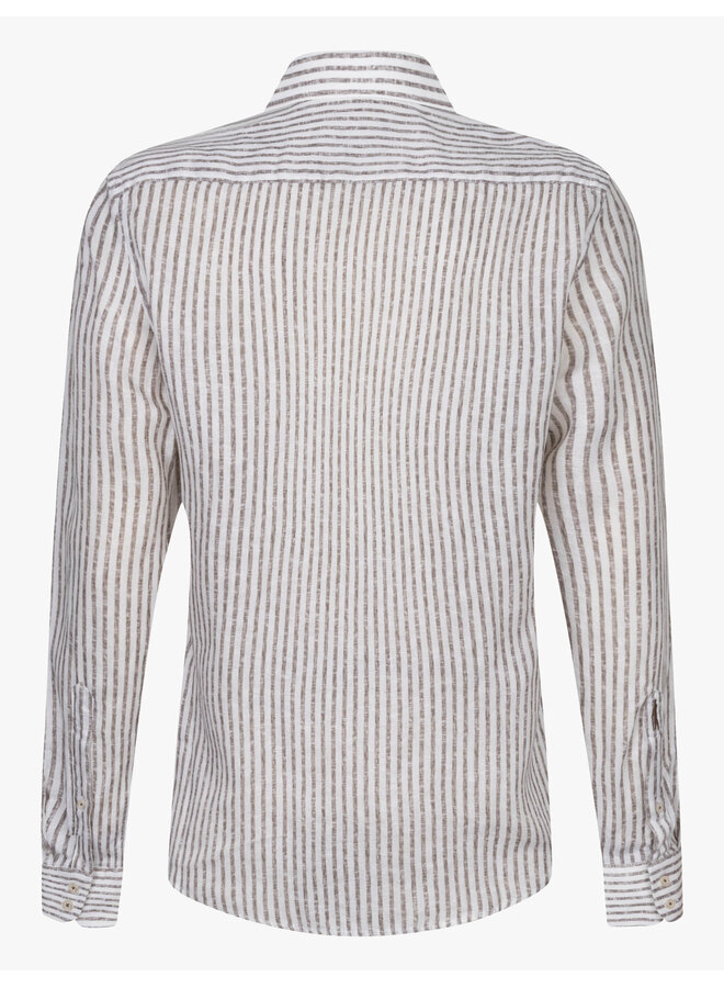 Cavallaro Shirt Tarente Linnen Stripe Brown/White