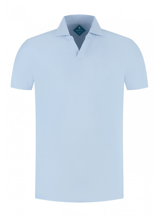 DistrictIndigo Polo Open Collar Light Blue
