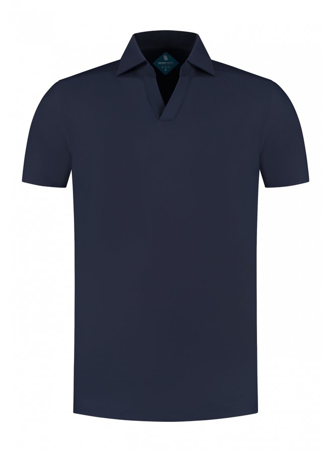 District Indigo Polo Open Collar Navy
