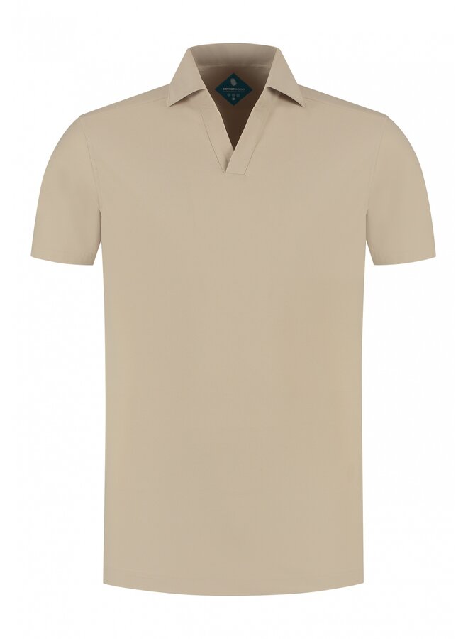 District IndigoPoloOpen Collar Caramel