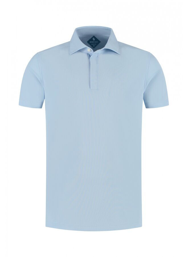 District Indigo Polo Pique Zip L. Blue