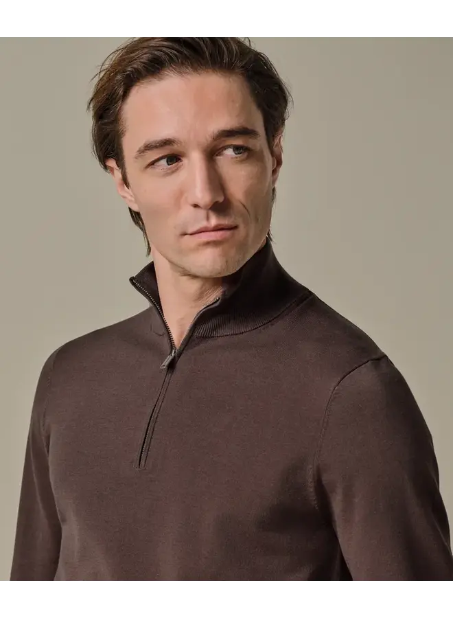 Profuomo Pullover Half Zip Brown