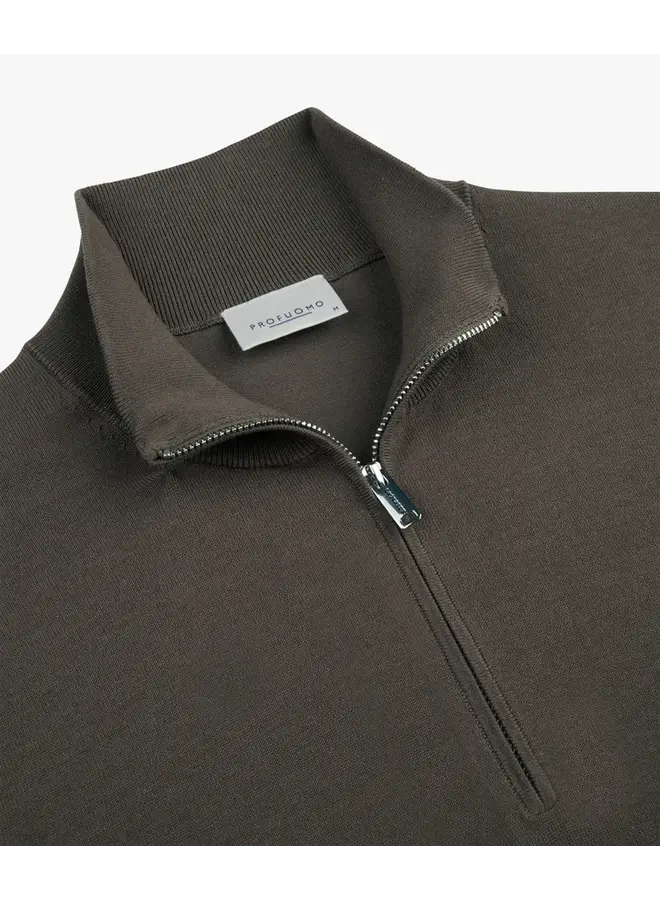 Profuomo Pullover Half Zip Brown