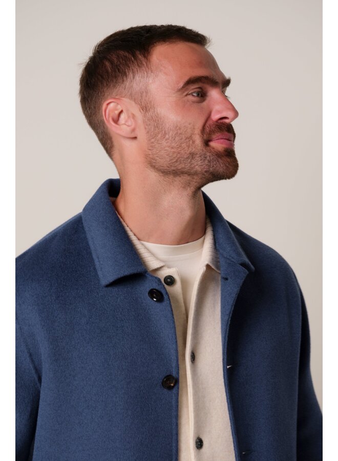 Profuomo Wollen Overshirt Single Layer Royal