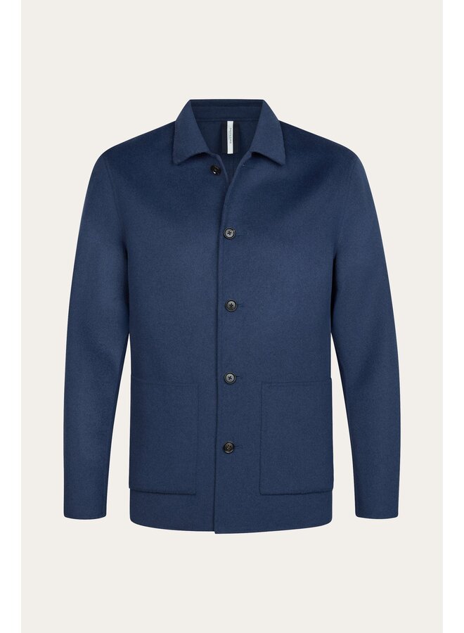 Profuomo Wollen Overshirt Single Layer Royal