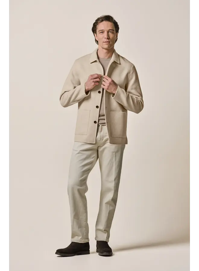 Profuomo Wollen Overshirt single Layer Light Beige