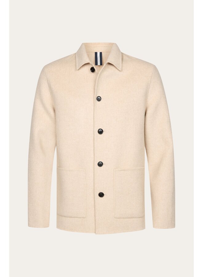 Profuomo Wollen Overshirt single Layer Light Beige