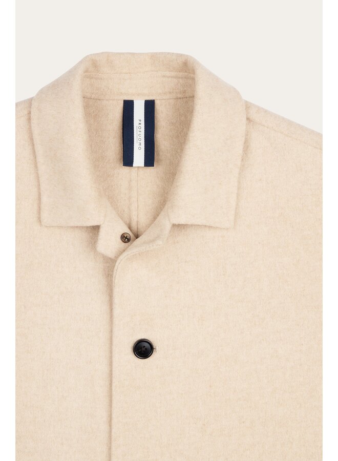 Profuomo Wollen Overshirt single Layer Light Beige
