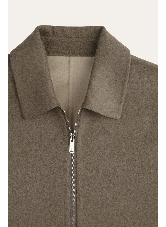 Profuomo Wollen Overshirt Reversible Brown