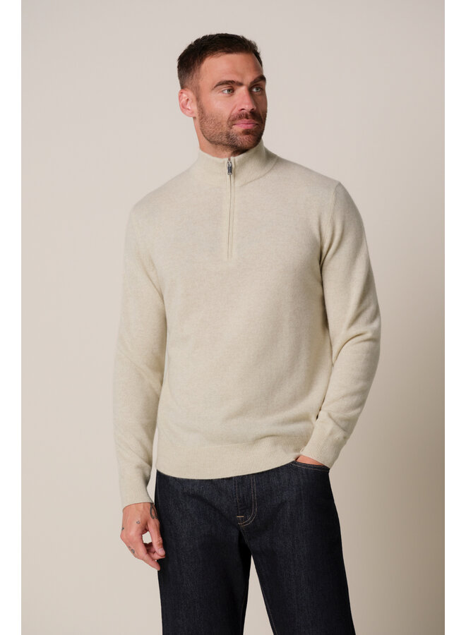Profuomo Pullover Half Zip Cashmere Sand