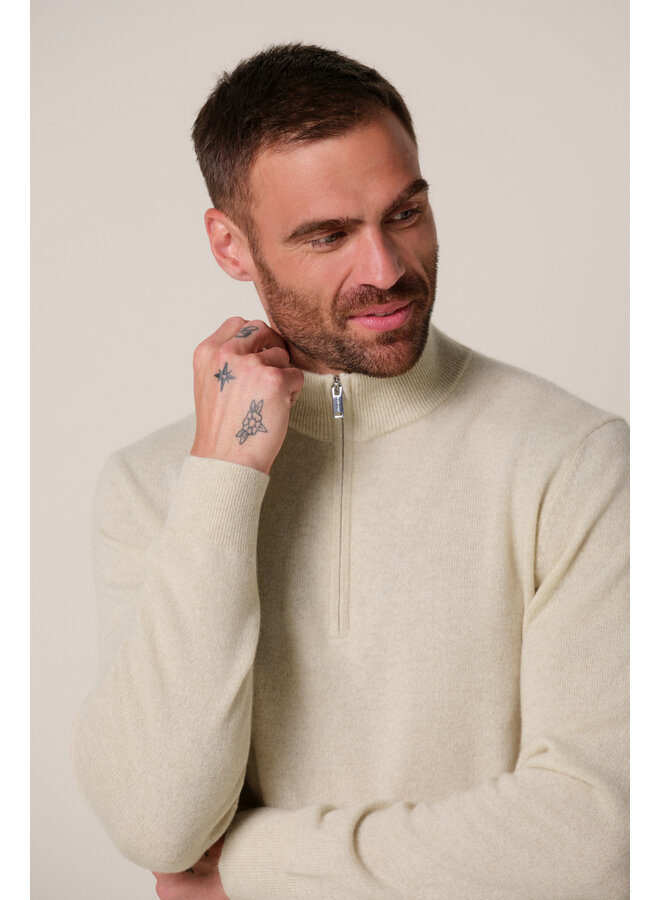Profuomo Pullover Half Zip Cashmere Sand