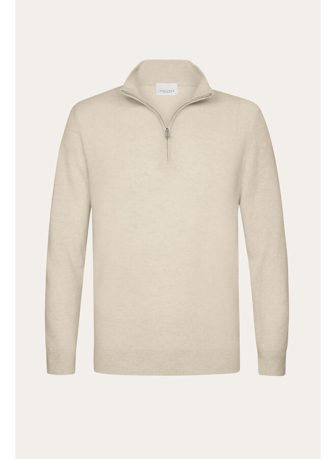 Profuomo Pullover Half Zip Cashmere Sand