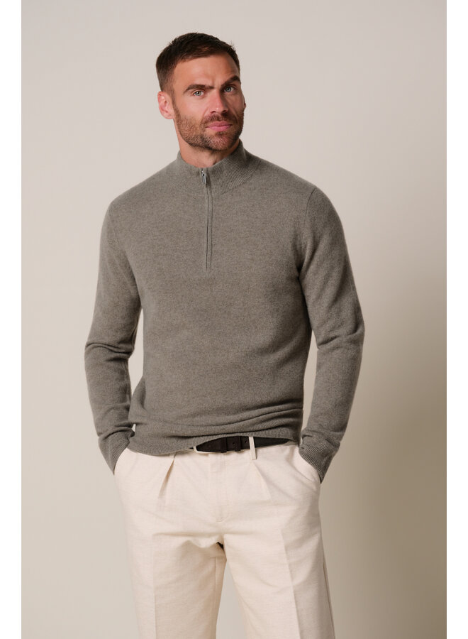 Profuomo Pullover Half Zip Cashmere Beige/Taupe