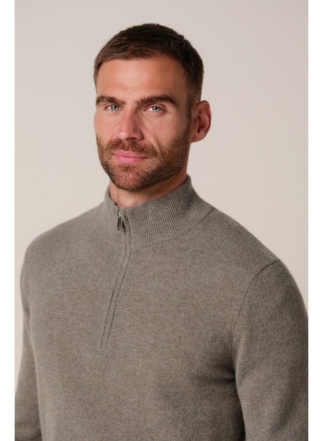 Profuomo Pullover Half Zip Cashmere Beige/Taupe