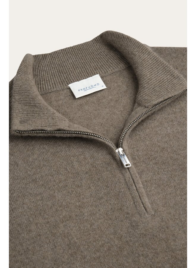 Profuomo Pullover Half Zip Cashmere Beige/Taupe