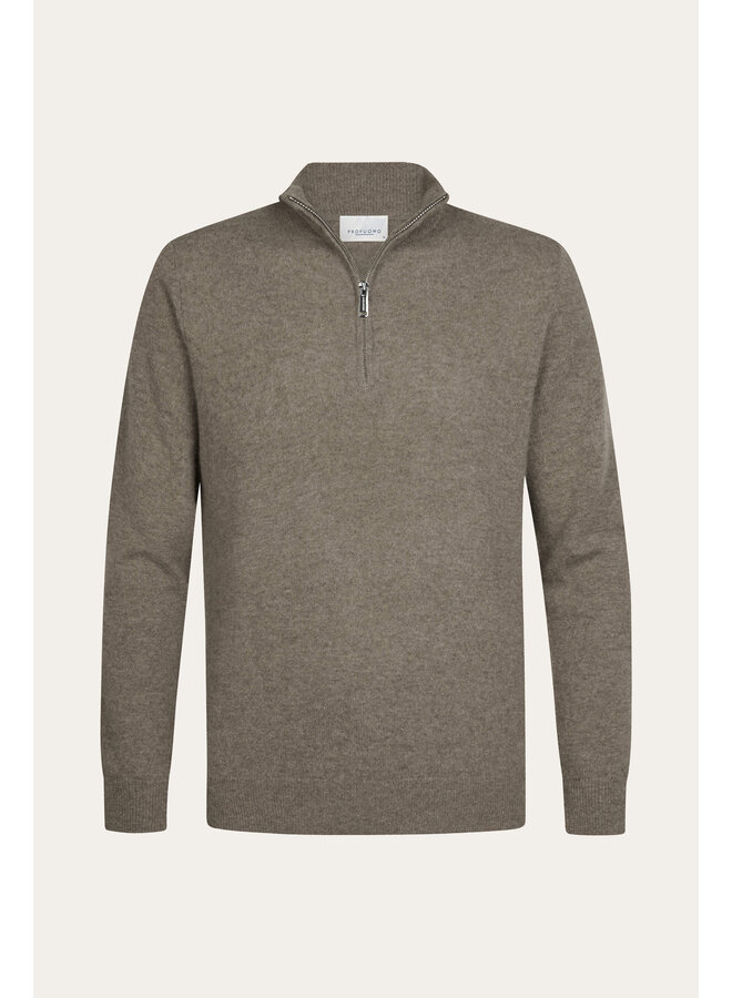 Profuomo Pullover Half Zip Cashmere Beige/Taupe